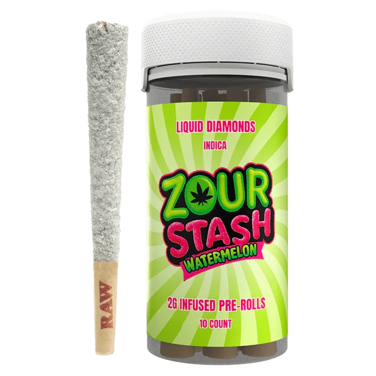 Zour Stash - Watermelon - Diamond Infused Prerolls - 2G