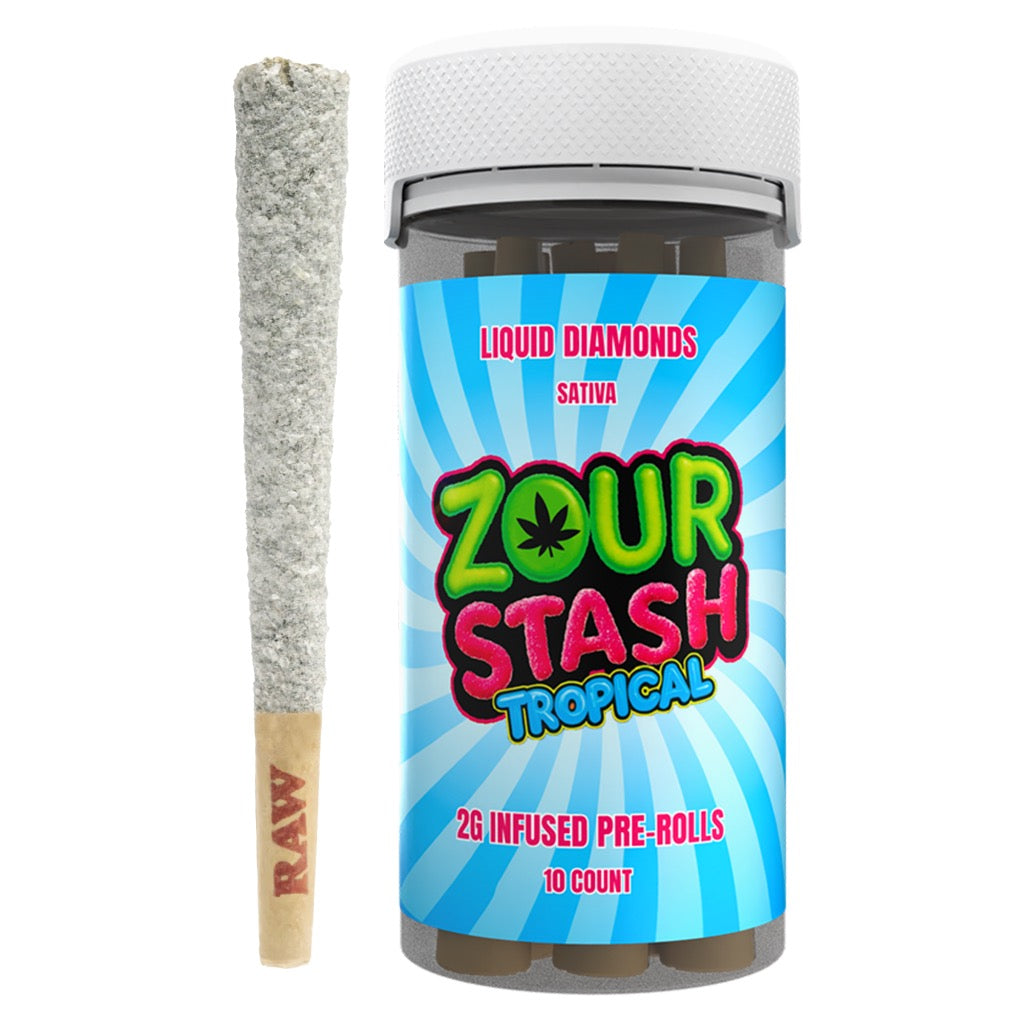Zour Stash - Tropical - Diamond Infused Prerolls - 2G